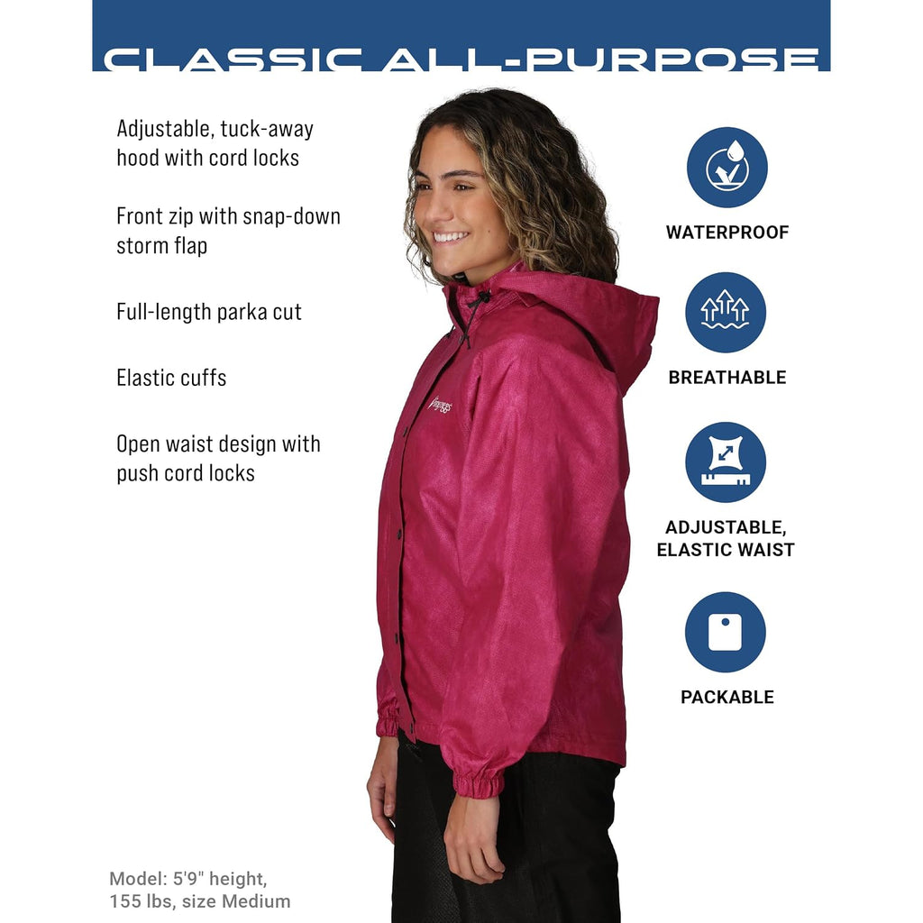 Frogg Toggs Women'S Classic All-Purpose 3-Layer Waterproof Breathable Rain Suit