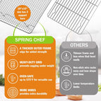Spring Chef 10 X 15 Inch Stainless Steel Cooling Rack For Cooking & Baking - Heavy Duty Cookie Cooling Rack For Kitchen - Oven Safe - Fits Jelly Roll Pan - Dishwasher Safe