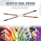 Nail Art Brushes Set, Professional 5Pcs Double-Ended Nail Brush Kit for Details, Long Lines, Ombre & 3D Design-Perfect for DIY Manicures & Salons (White)