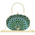 MAIRLOM Women's Evening Bags Sparkly Rhinestone Clutch Purses Luxury Diamond Peacock Handbag for Wedding Party Formal