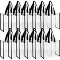 12 Pack Clear Tote Bags Stadium Approved, Transparent Pvc Shoulder Handbag For Women, Clear See Through Plastic Tote Bags With Handles For Shopping, Work, Sports Games, School, Concert