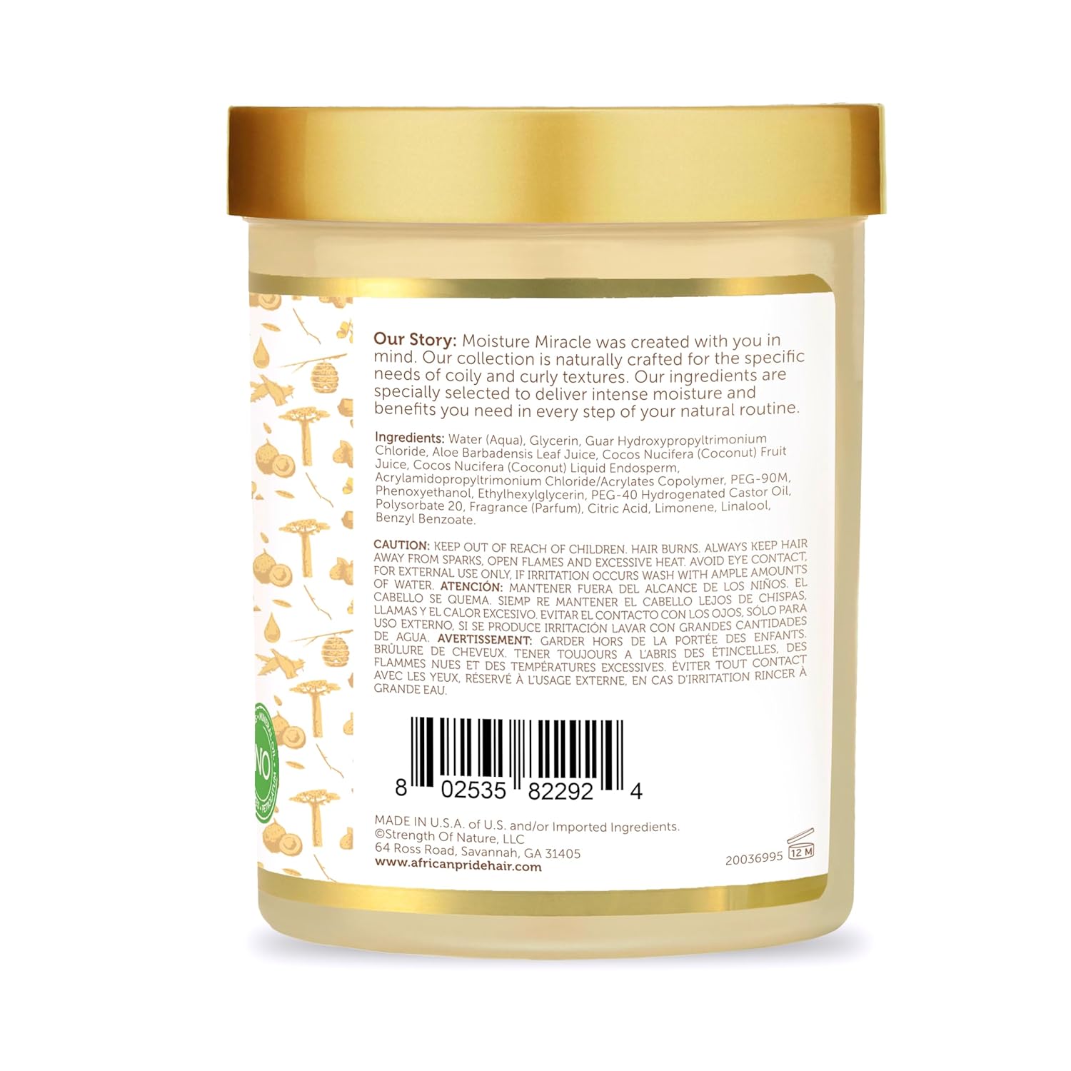 African Pride Moisture Miracle Pre-Shampoo Hair Detangler with Aloe & Coconut Water | Minimizes Breakage, Hydrates & Strengthens | Pre-Poo Treatment for Natural Coils & Curls | 18 oz.