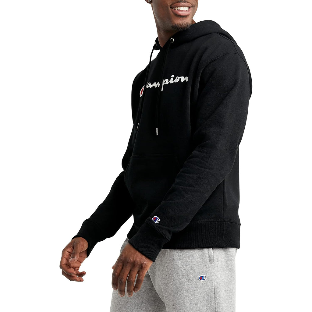 Champion Men'S Pullover Graphic Fleece Hoodie, Standard Fit, Midweight Fleece, Classic Script Logo