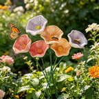 Handmade Ceramic Bee Watering Station, Mini Flower Pollinator Water Feeder, Weatherproof Butterfly Bird Bath Stake Decor For Patio Lawn Balcony Potted Plant Outdoor Garden-6Pcs-G