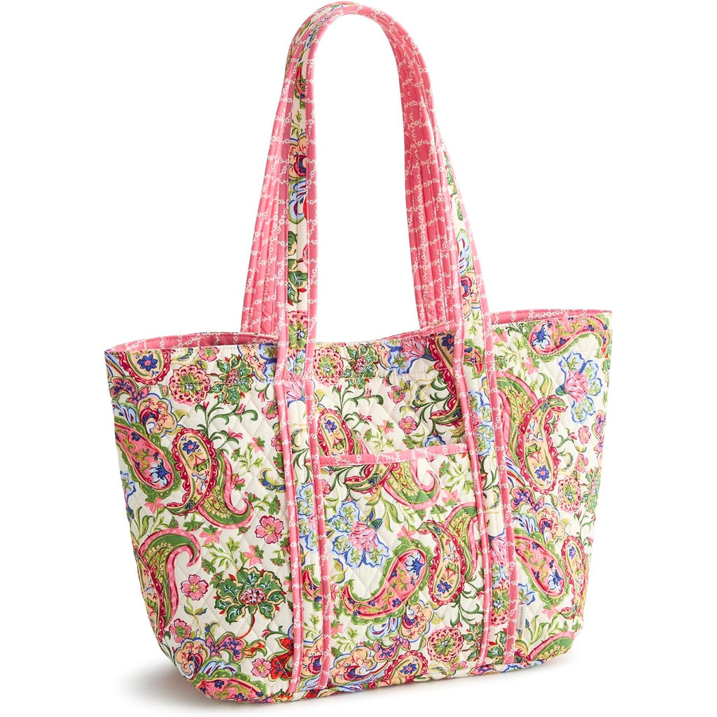 Vera Bradley Women'S Premium Cotton Hathaway Tote Bag – Quilted Reversible Shoulder Purse