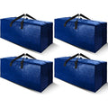 Cosy Family 4 Pack Heavy Duty Extra Large Moving Bags With Backpack Straps - Strong Handles & Zippers, Storage Totes For Space Saving, Fold Flat, Alternative To Moving Box (X-Large-Set Of 4, Blue)