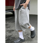Verdusa Men'S Wide Leg Baggy Athletic Sweat Shorts Workout Basketball Bermuda Shorts With Pockets