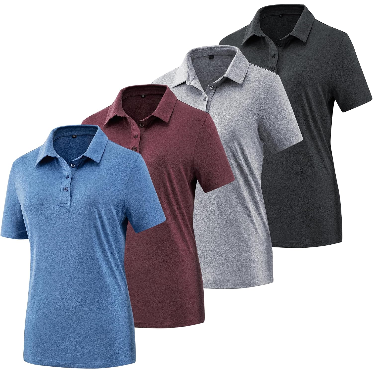 Women'S Golf Polo Shirts Lightweight Moisture Wicking Short Sleeve Shirt Quick Dry Athletic Tennis Tops