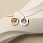 Birthstone Necklace for Mom Jewelry for Women Grandma Necklace Personalized Mothers Day gifs Necklace with 2 Children Kids Names -CIR-BSN