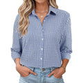 Womens Long Sleeve Button Down Shirts Casual Loose Fit Cotton Collared Blouses