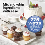Hamilton Beach Power Deluxe 6-Speed Electric Hand Mixer With Quickburst | Powerful 250 Watt Motor | Traditional Beaters | Whisk | Snap-On Storage Case | Bowl Rest | Black | 62692