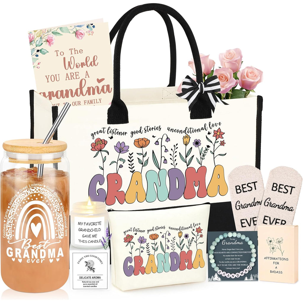 DOGMEM Mothers Day Gifts for Grandma, Gifts for Grandma Birthday Grandma Gift Set from Granddaughter Grandson Grandchildren Grandkids, Mothers Day Gifts Grandma