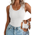 Zeagoo Tank Tops with Built in Bra for Women Sleeveless Crewneck Racerback Ribbed Fitted Tops Basic Summer Clothing 2026