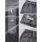 Mens Y2K Carpenter Baggy Jean Shorts, Ripped Jorts Wide Leg, Distressed Cargo Long Denim Shorts Loose Fit Streetwear Summer