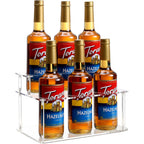 Acrylic Coffee Syrup Rack (6 Bottle Capacity),Syrup Bottle Holder Stand For Coffee Bar,Kitchen.Small Wine Rack For Bar,Family,Storage For Syrup,Wine,Condiments(Transparent)