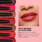 E.L.F. Love Triangle Lip Filler Liner, 2-In-1 Lipliner Pencil For Sculpting & Filling, Long-Lasting Intense Color, Vegan & Cruelty-Free, Mauve