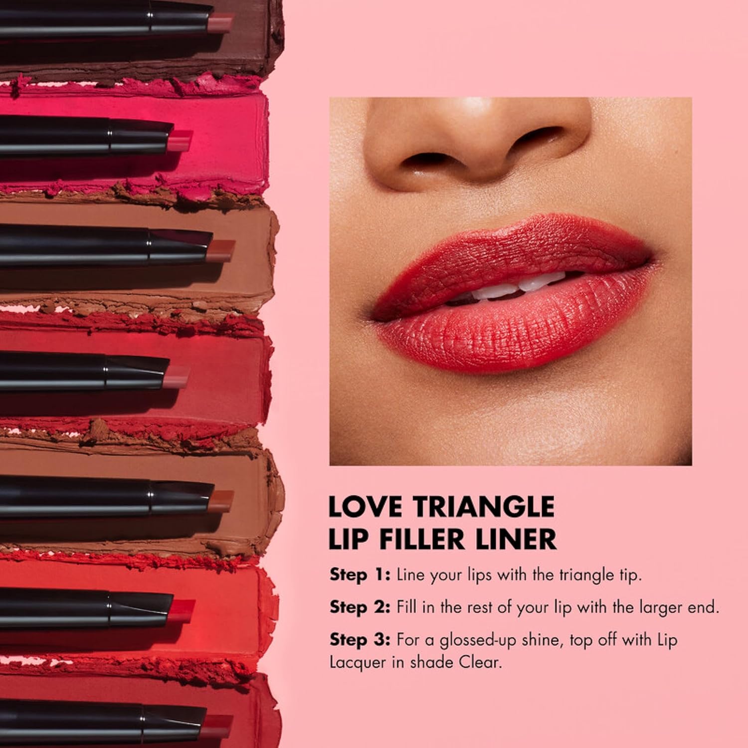 E.L.F. Love Triangle Lip Filler Liner, 2-In-1 Lipliner Pencil For Sculpting & Filling, Long-Lasting Intense Color, Vegan & Cruelty-Free, Mauve