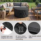 Fire Pit Cover 36"Dia X 24"H,Waterproof Heavy Duty 600D Polyester
