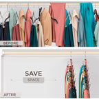 Skirt Hangers Space Saving With Clips - 2 Pack - European Beechwood 5-Tier Hanger For Shorts, Skirts, And Pants - Closet Organizer And Storage Solution For Women With 360° Swivel Hook