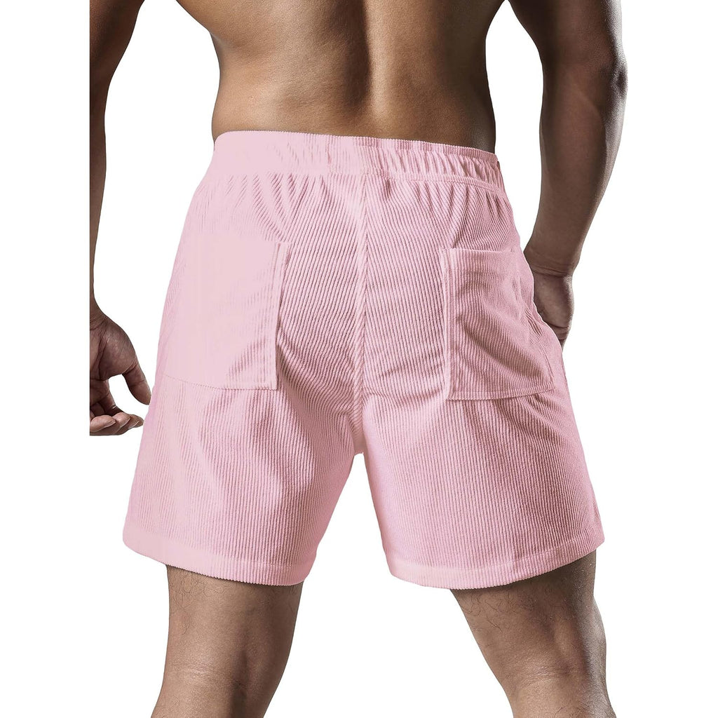 Jotook Men'S Casual Drawstring Corduroy Shorts Elastic Waist Summer Shorts With Pocket