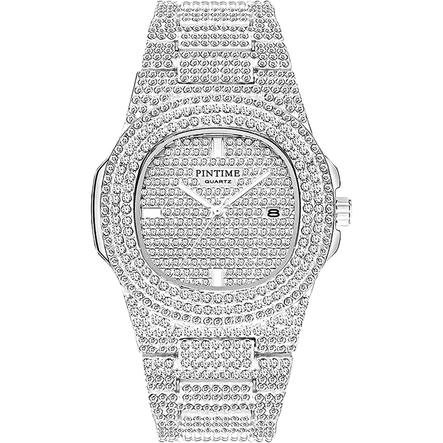 Gosasa Luxury Unisex Crystal Diamond Watches Big Face Women'S Men'S Quartz Watch Gold Silver Rose Gold Stainless Steel Bracelet Band
