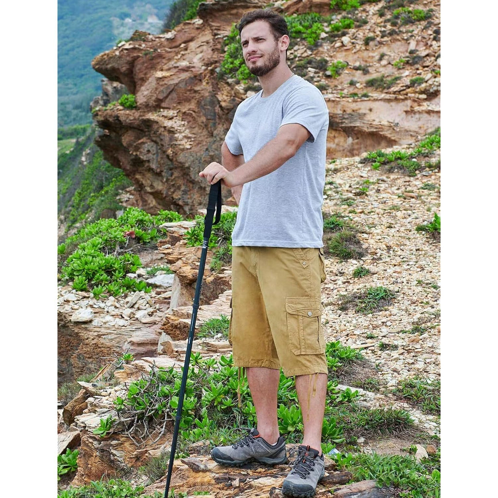 Best South Men'S Long Cargo Shorts Casual Below Knee 13 Inches Capri Shorts Relaxed Fit With Pockets