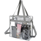 Bagail Clear Bags 12X6X12 Stadium Approved Clear Tote Bag With Zipper Closure Crossbody Shoulder Bag With Adjustable Strap