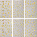 6 Sheets Gold Nail Art Stickers 3D Self -Adhesive Golden Flowers Leaves Nail Decals Holographic Hot Stamping Floral Nail Stickers Summer Blossom Nail Decoration for Women DIY Manicure Supplies