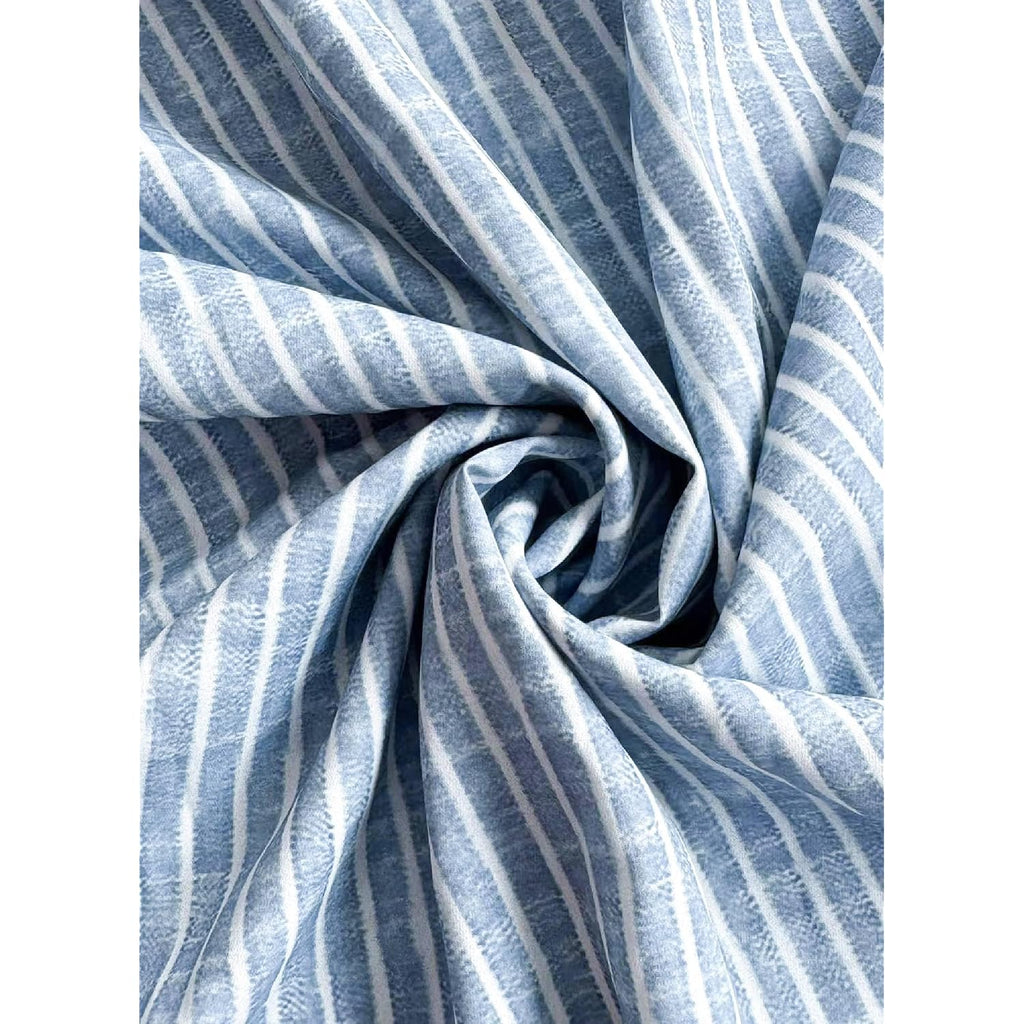 Xnc Women'S Blue And White Striped Shirt Maxi Dress 2026 Spring Fashion Collared Boho Breezy Print 3/4 Sleeve Long Dresses