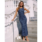 Zesica Women'S Sleeveless Floral Bodycon Maxi Dress 2026 Summer Ruched Mesh Wedding Guest Cocktail Party Dresses