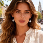 925 Sterling Silver Teardrop Dangle Earrings, Hypoallergenic 14k Gold Plated Hammered Waterdrop Earring for Women Trendy Statement Dangling Drop Leverback Earrings Gifts in Jewelry Box