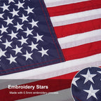 Syii American Flag 12X18 Inches, Embroidery 50 Stars Ensign Nautical Us Boat Flags With 2 Brass Grommets, Heavy Duty Nylon Outdoor Banner For Marine Yacht Utv