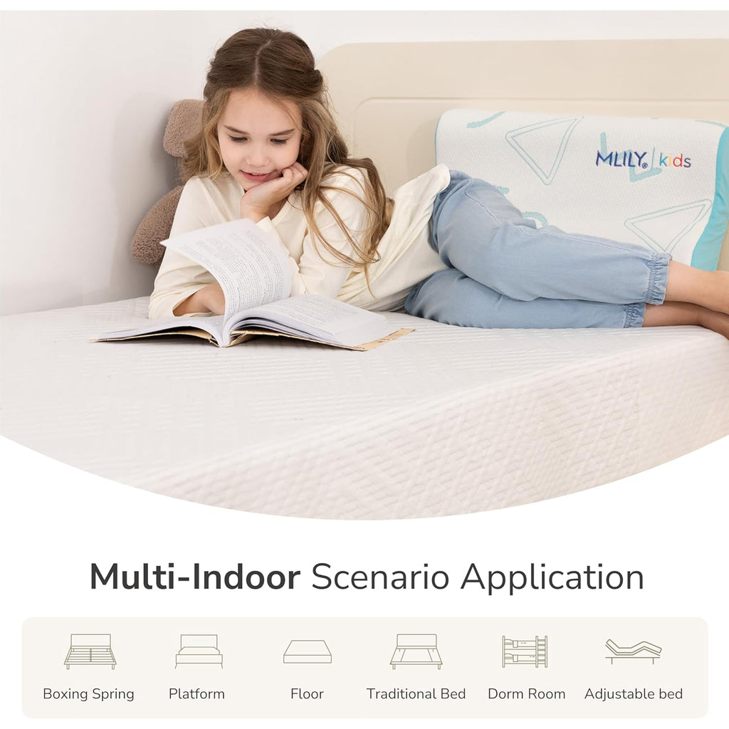 MLILY Twin Mattress in a Box, 6 inch Mattresses for Kids Bed Single Size Daybed Individual Bunk, Memory Foam Medium Firm