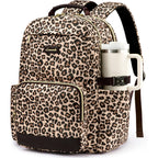 Lovevook Laptop Backpack For Women With Pouch Pocket For Large Capacity Cup,15.6 Inch Laptop Computer Bag Travel Backpack Purse,Waterproof Work Business Backpack College Teacher Bags,Leopard Print