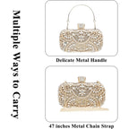 Womens Sparkly Rhinestone Crystal Clutch Bag Glitter Sequin Bridal Purse Evening Handbag For Wedding Party Prom