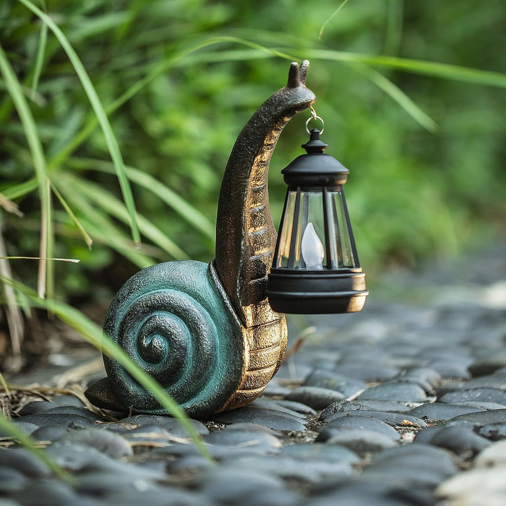 Solar Garden Snail Statue,Lawn Decor Statue For Patio, Balcony, Yard Ornament - Mothers Day Gifts For Mom Grandma Women
