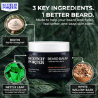 Scotch Porter Conditioning Beard Balm – Smooth, Shape, Moisturize & Soften Coarse, Dry Facial Hair while Encouraging Growth for a Fuller/Healthier-Looking Beard – Original Scent, 3 oz. Jar
