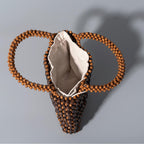 Small Tote Bag Wooden Bead Bag Woven Handbag Clutch Purses For Women