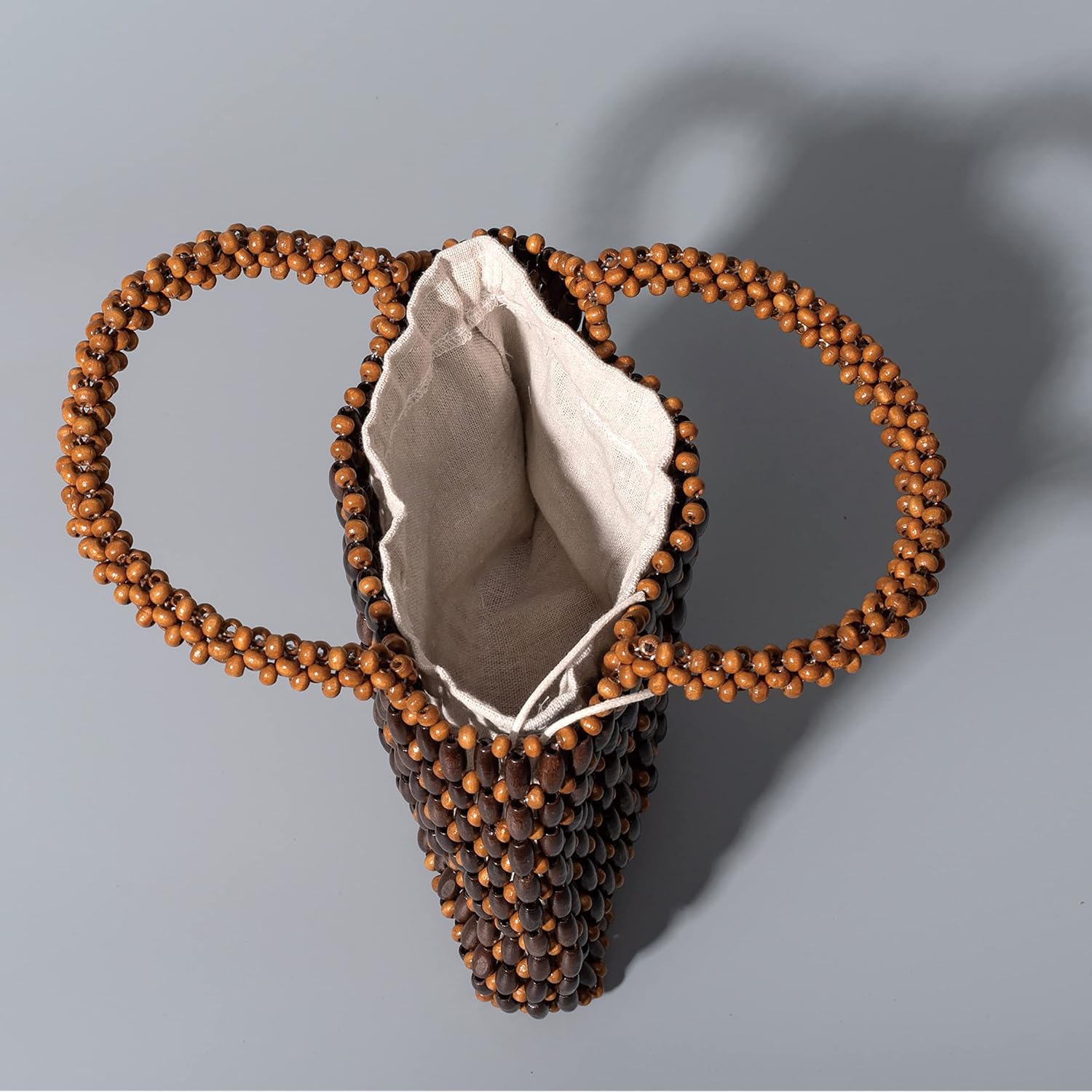 Small Tote Bag Wooden Bead Bag Woven Handbag Clutch Purses For Women