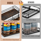 Coffee Syrup Organizer Rack, 2 Tier Syrup Holder For Coffee Bar Syrup Storage,Kitchen Condiment Organization And Wine Display(6 Bottle Capacity).