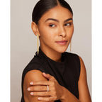 PAVOI 14K Gold Plated Long Tassel Dangle Earrings for Women - 925 Sterling Silver Posts Elegant Rhinestone Chain Chandelier Drop Earrings - Statement Jewelry