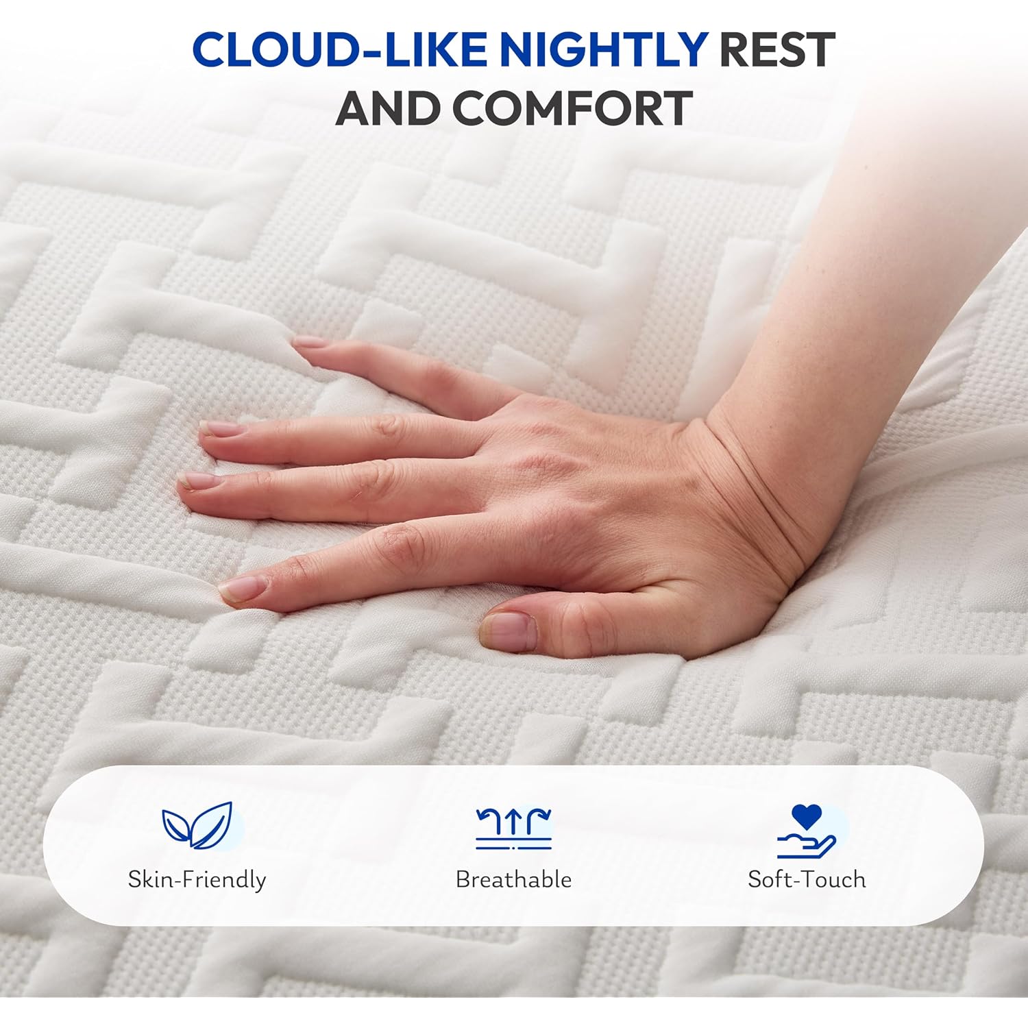 Gelsea Queen Mattress 10 Inch For Cool Sleep & Pressure Relief, Gel-Infused Green Tea Memory Foam, Medium Plush Support With Egg-Crate Design, Certipur-Us Certified, Fiberglass Free Bed In A Box
