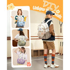 Lovevook School Backpack For Teen Girls, Bookbag For 8-16 Student, Middle High College Back To School Cute Kids Backpack, 15.6 Inch, Khaki-Beige
