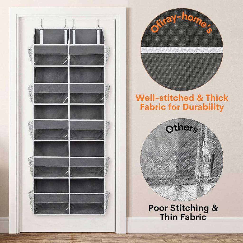 5-Tier Over Door Organizer, 10-Compartment Wide Storage Rack | 20" Wide, 80 Lbs For Heavy Family Use, 10 Side Pockets, Fits Doors For Closet, Nursery, Entryway, Dorm, Rv, Laundry Room