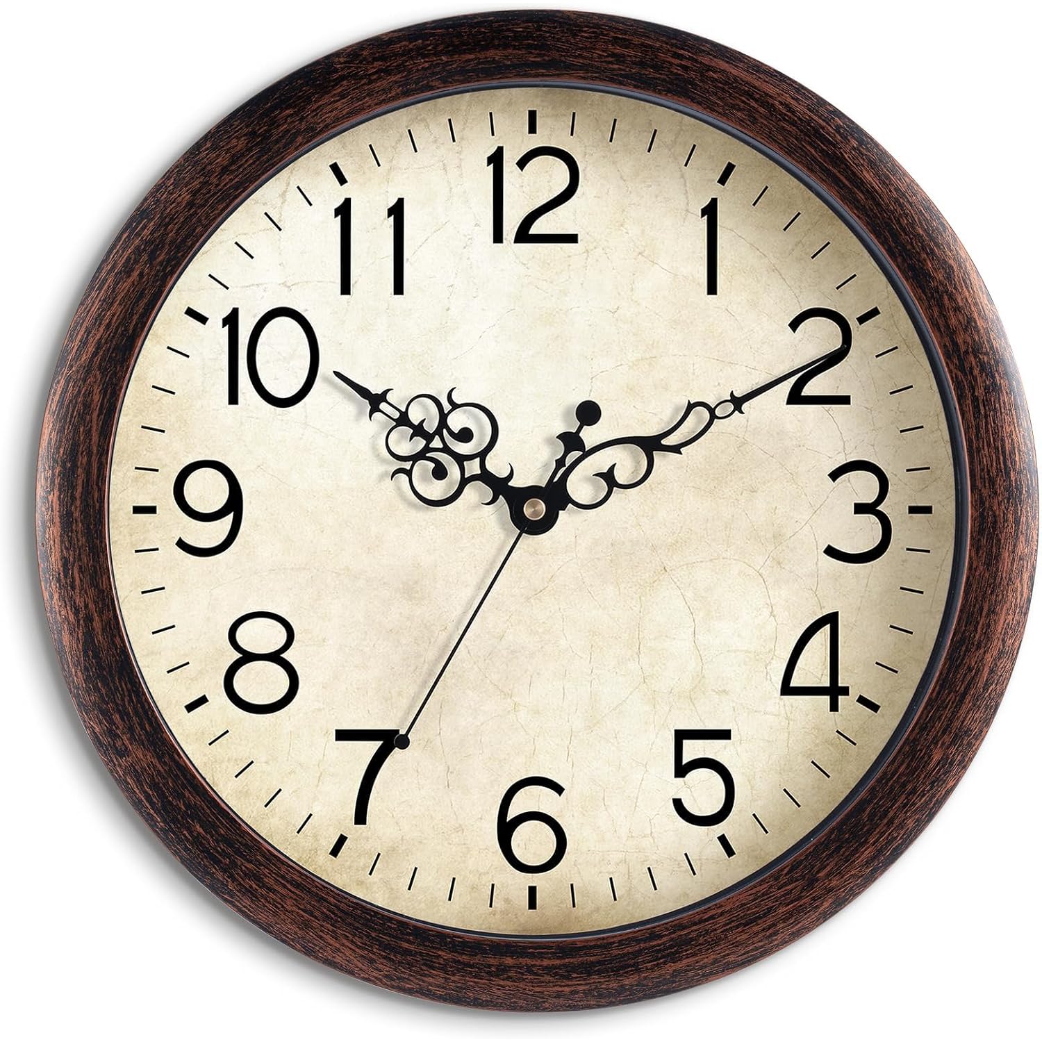 Kecyet Wall Clock, Vintage Wall Clocks Battery Operated Quartz Silent Non-Ticking 8 Inch Retro Rustic Style Clock Decorative For Kitchen,Bathroom Home Office (Bronze)
