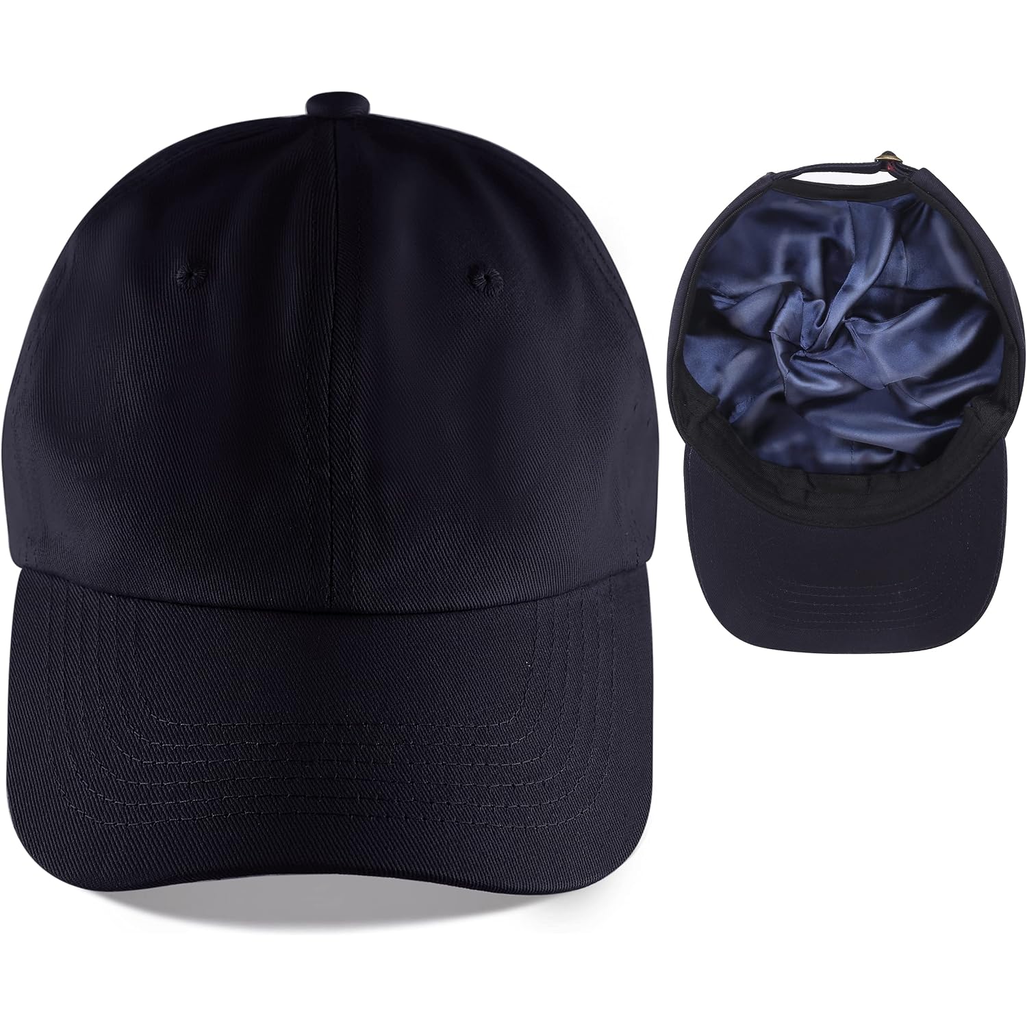 Leotruny Baseball Cap Satin Lined: Silk Lining Help Prevent Frizz Breakage - Sport Adjustable Hat For Women