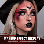 Maki Yika Black Red Eyeshadows Palette 9Color Pigmented Dark Red Black Grey Eye Shadows Long Lasting Eyeshadow Halloween Goth Eye Makeup-Black Red