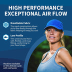 TrailHeads Women's Race Day Performance Running Cap, Lightweight & Quick Drying Mesh Sports Hat with Reflective Trim White-cool Blue