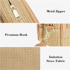 Faux Straw Crossbody Bags For Women Small Summer Purse 2026 Rfid Woven Raffia Bag For Hawaiian Beach Cruise Travel