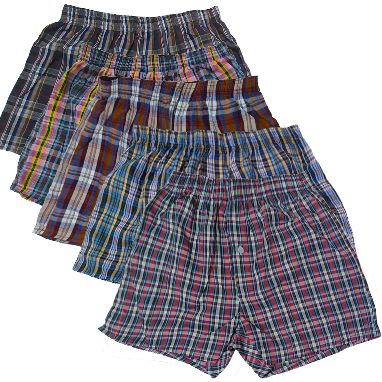 Men'S Underwear Boxers 2-Pack, Cotton Woven Underwear, Shorts Assorted Colors Boxers For Men Random 2 Pcs/Set